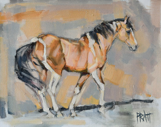 Conflict at the Water Hole - Original Art - Jennifer Pratt Artist - Shop equestrian art, horse paintings and horse portraits
