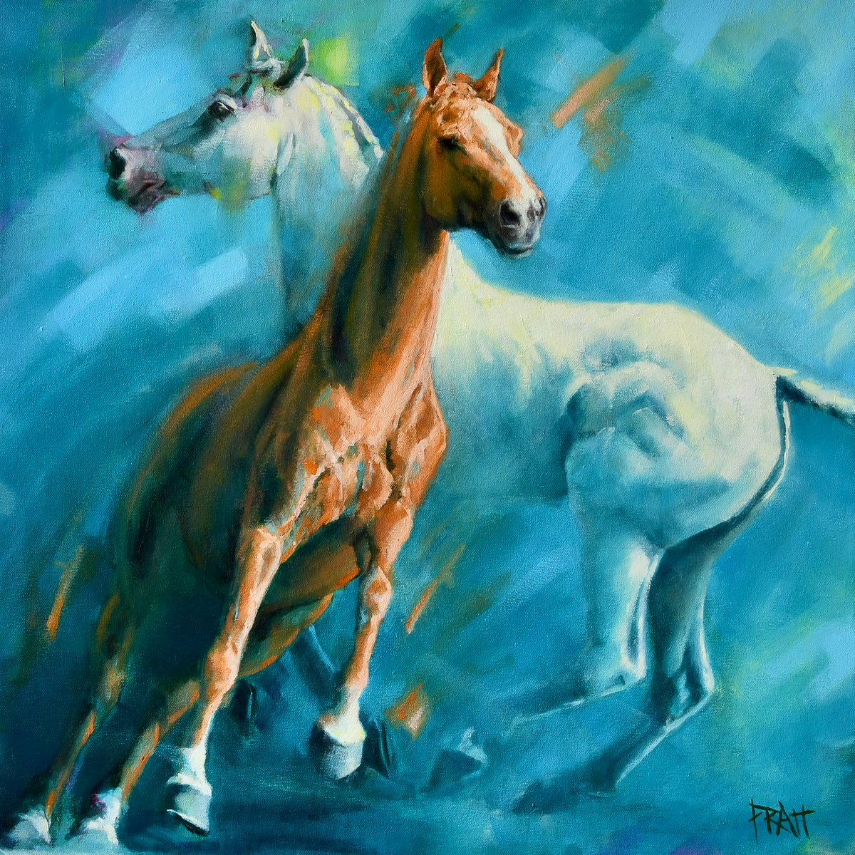 Converge - Original Art - Jennifer Pratt Artist - Shop equestrian art, horse paintings and horse portraits