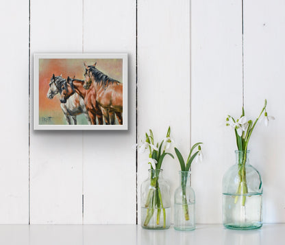 Steens Trio - Original Art - Jennifer Pratt Artist - Shop equestrian art, horse paintings and horse portraits