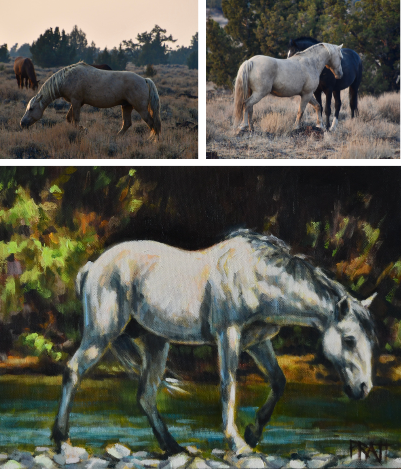 A moment in life from the field with horses. Paintings and Prints of Wild Horses