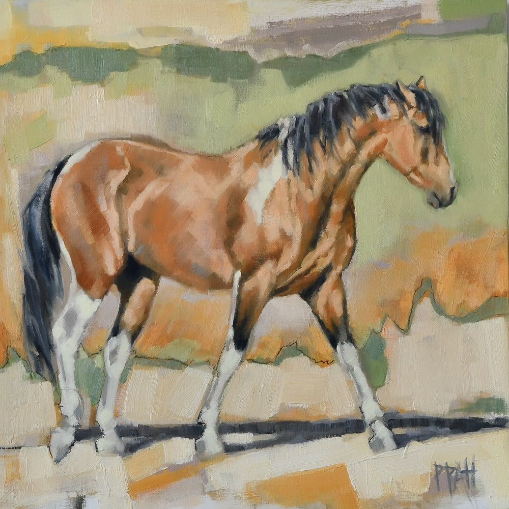 Waterhole Blues IV - Original Art - Jennifer Pratt Artist - Shop equestrian art, horse paintings and horse portraits