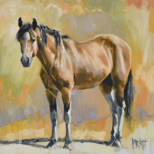 Waterhole Blues V - Original Art - Jennifer Pratt Artist - Shop equestrian art, horse paintings and horse portraits