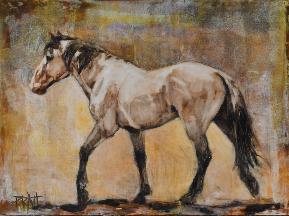 Solitary Kiger - Original Art - Jennifer Pratt Artist - Shop equestrian art, horse paintings and horse portraits