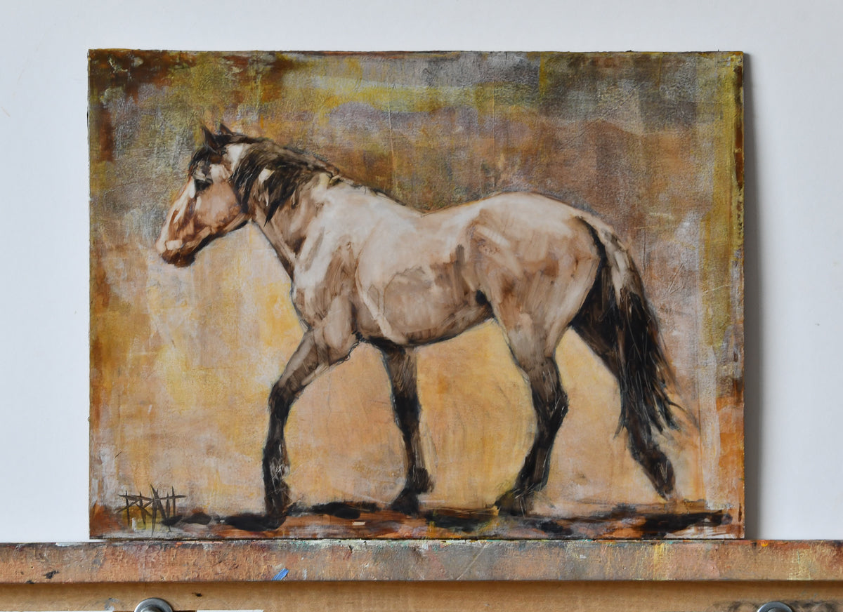 Solitary Kiger - Original Art - Jennifer Pratt Artist - Shop equestrian art, horse paintings and horse portraits