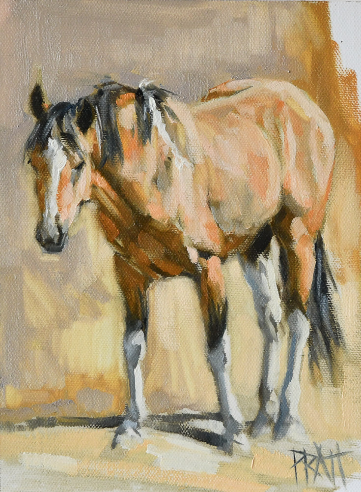 Waterhole Blues II - Jennifer Pratt Artist - Shop equestrian art, horse paintings and horse portraits