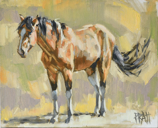 Waterhole Blues - Original Art - Jennifer Pratt Artist - Shop equestrian art, horse paintings and horse portraits