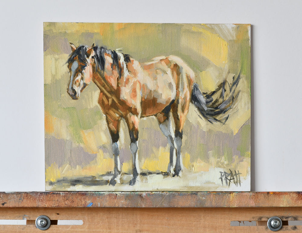 Waterhole Blues - Original Art - Jennifer Pratt Artist - Shop equestrian art, horse paintings and horse portraits